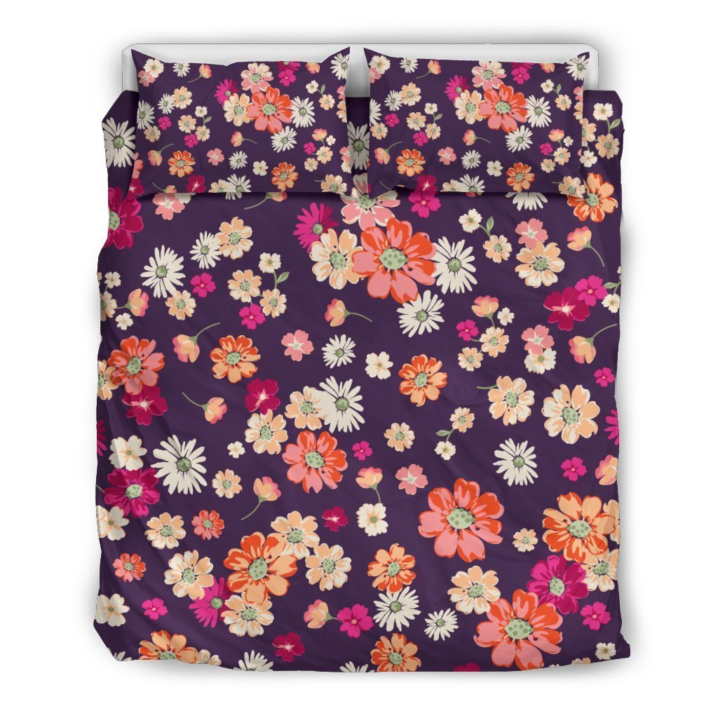 Cute Daisy Colorful Pattern Print Duvet Cover Bedding Set-grizzshop