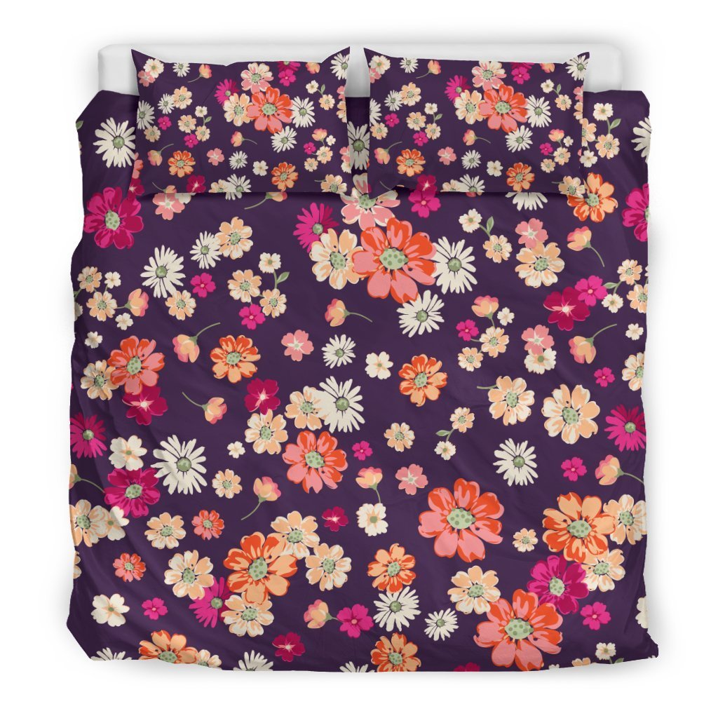 Cute Daisy Colorful Pattern Print Duvet Cover Bedding Set-grizzshop