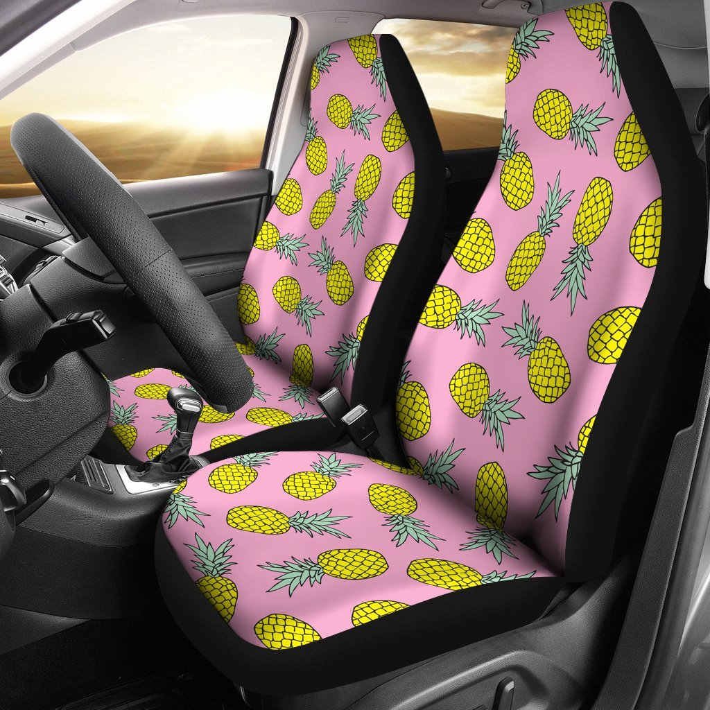 Cutting Pineapple Pink Car Seat Cover-grizzshop