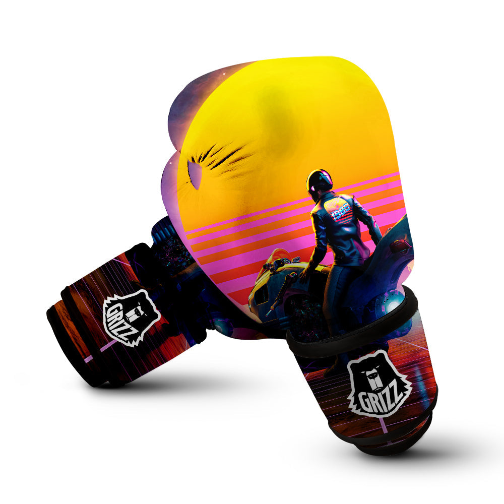Cyberpunk Biker Print Boxing Gloves-grizzshop