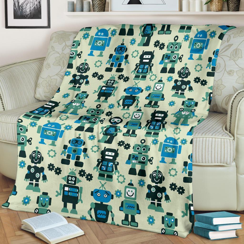Cyborg Robot Pattern Print Blanket-grizzshop