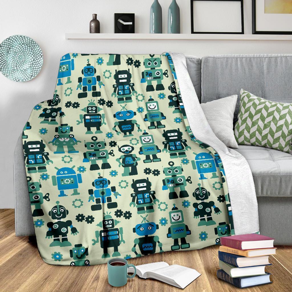 Cyborg Robot Pattern Print Blanket-grizzshop