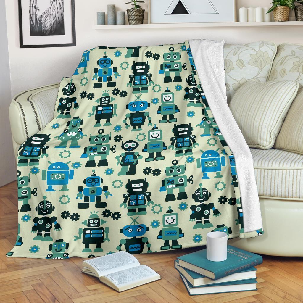 Cyborg Robot Pattern Print Blanket-grizzshop
