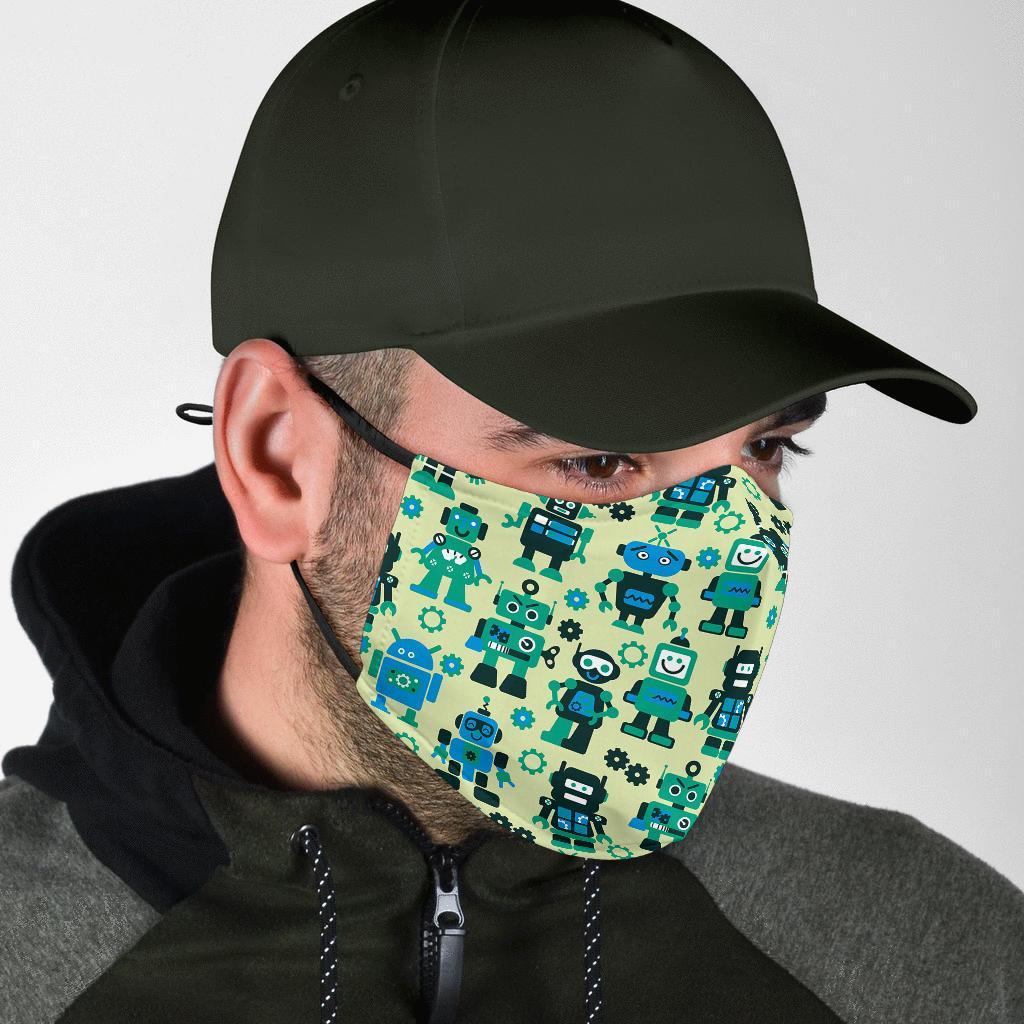 Cyborg Robot Pattern Print Face Mask-grizzshop