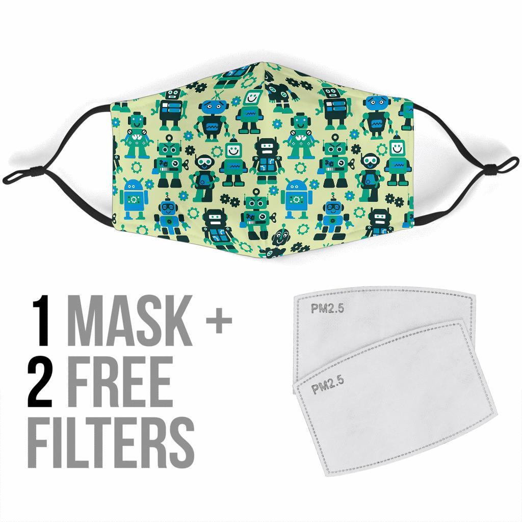 Cyborg Robot Pattern Print Face Mask-grizzshop