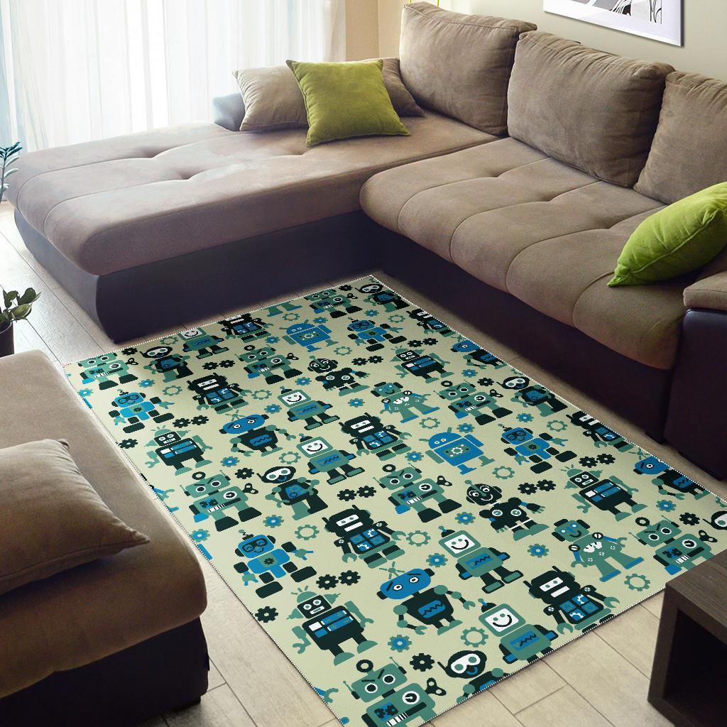 Cyborg Robot Pattern Print Floor Mat-grizzshop