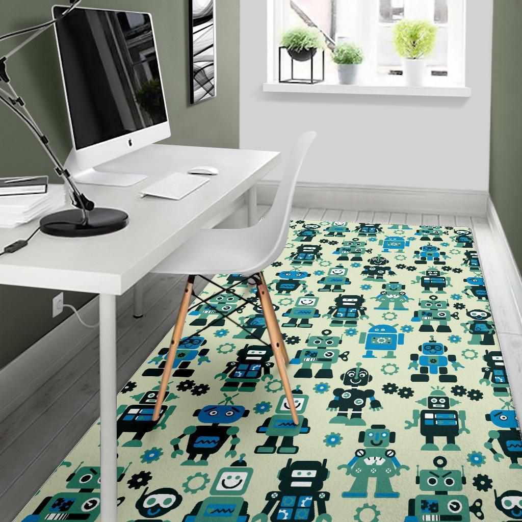 Cyborg Robot Pattern Print Floor Mat-grizzshop