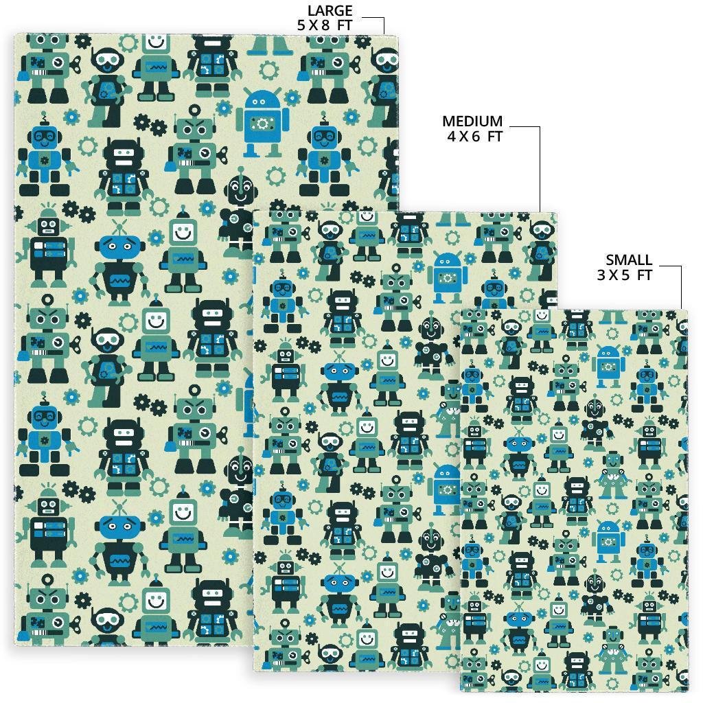 Cyborg Robot Pattern Print Floor Mat-grizzshop