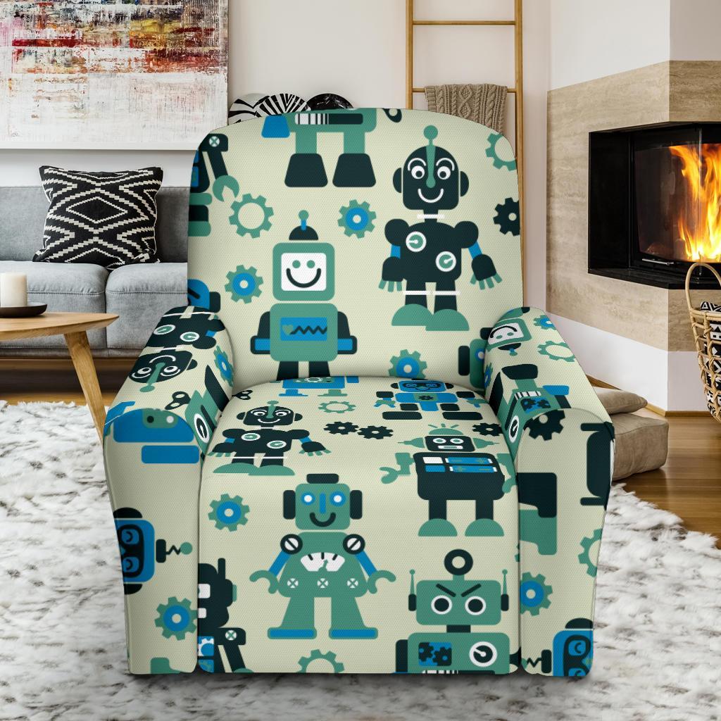 Cyborg Robot Pattern Print Recliner Cover-grizzshop