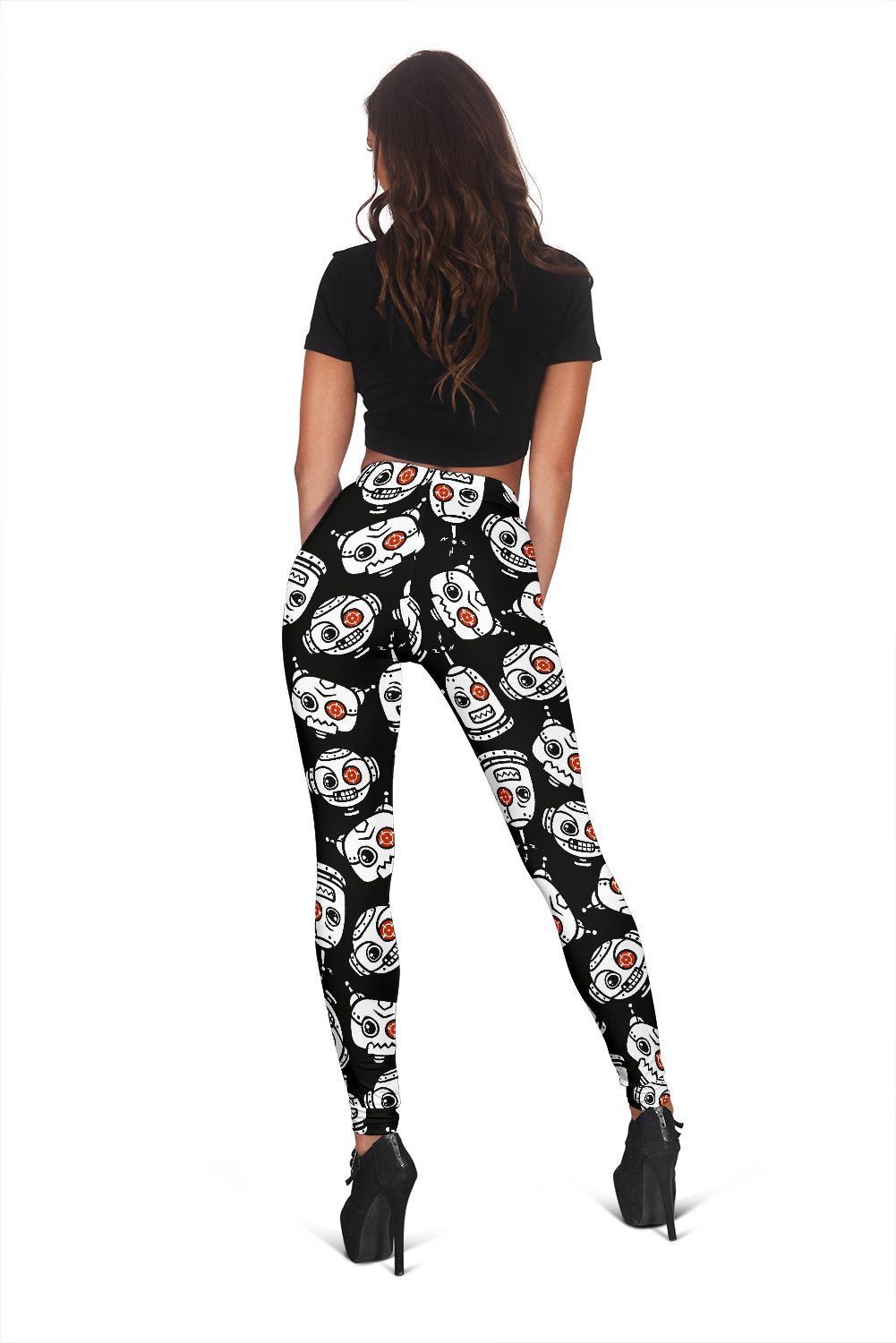 Cyborg Robot Pattern Print Women Leggings-grizzshop