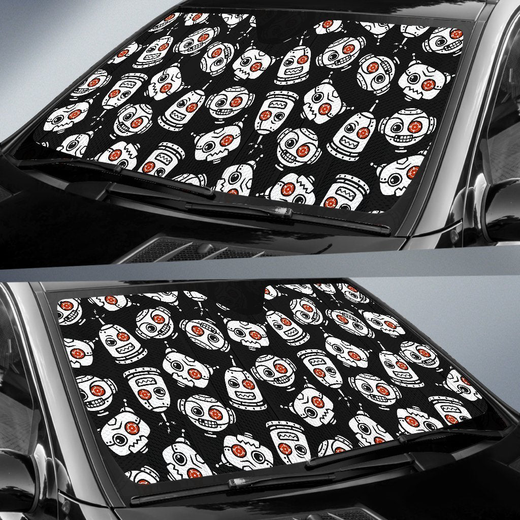 Cyborg Robot Print Pattern Car Sun Shade-grizzshop