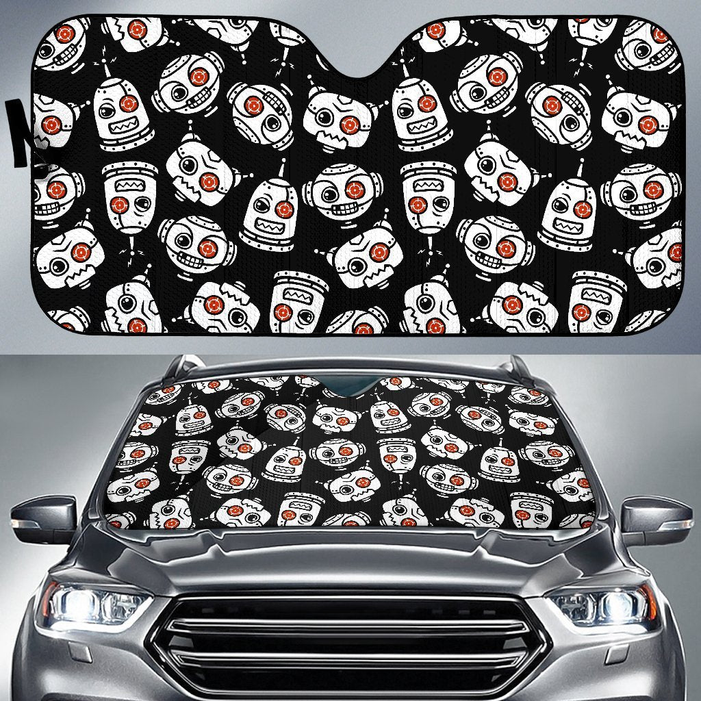 Cyborg Robot Print Pattern Car Sun Shade-grizzshop