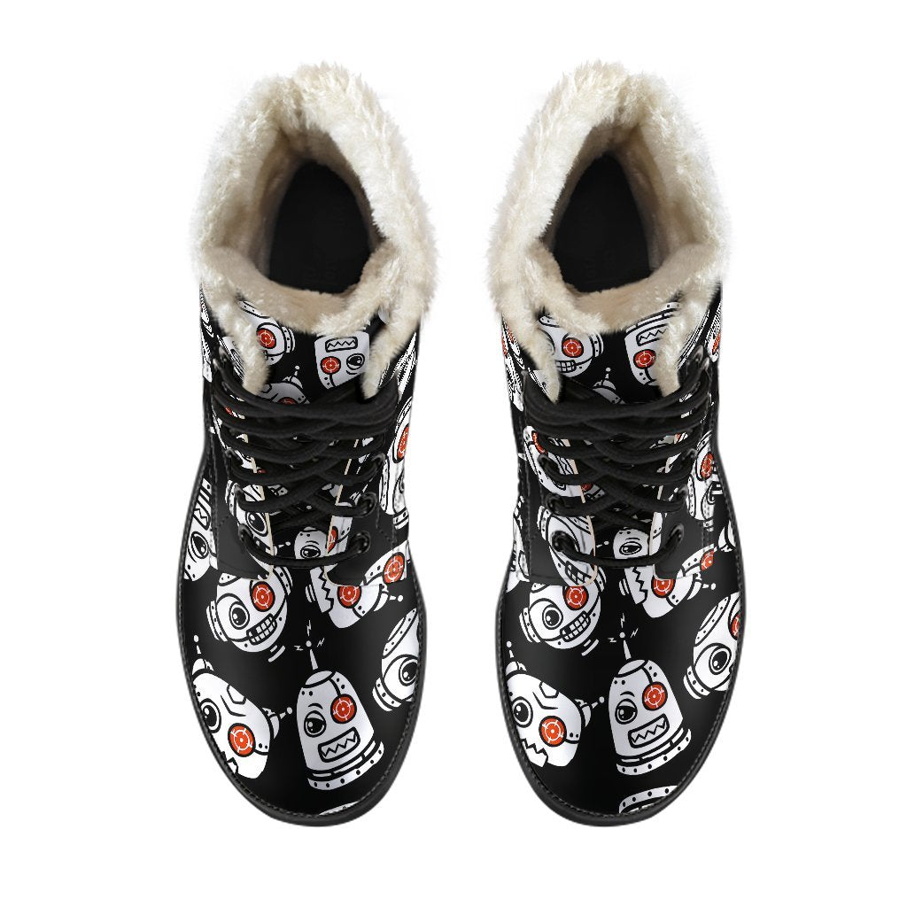 Cyborg Robot Print Pattern Comfy Winter Boots-grizzshop