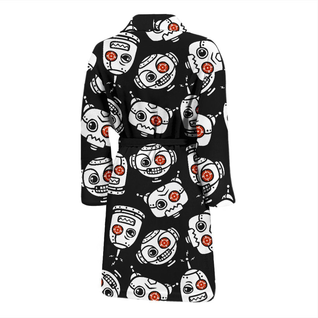 Cyborg Robot Print Pattern Men Long Robe-grizzshop