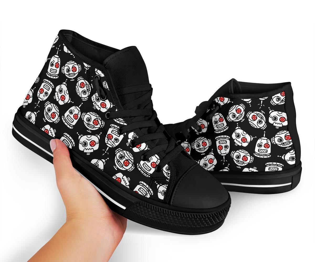 Cyborg Robot Print Pattern Men Women's High Top Shoes-grizzshop