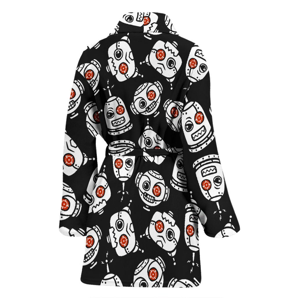 Cyborg Robot Print Pattern Pattern Print Women Long Robe-grizzshop