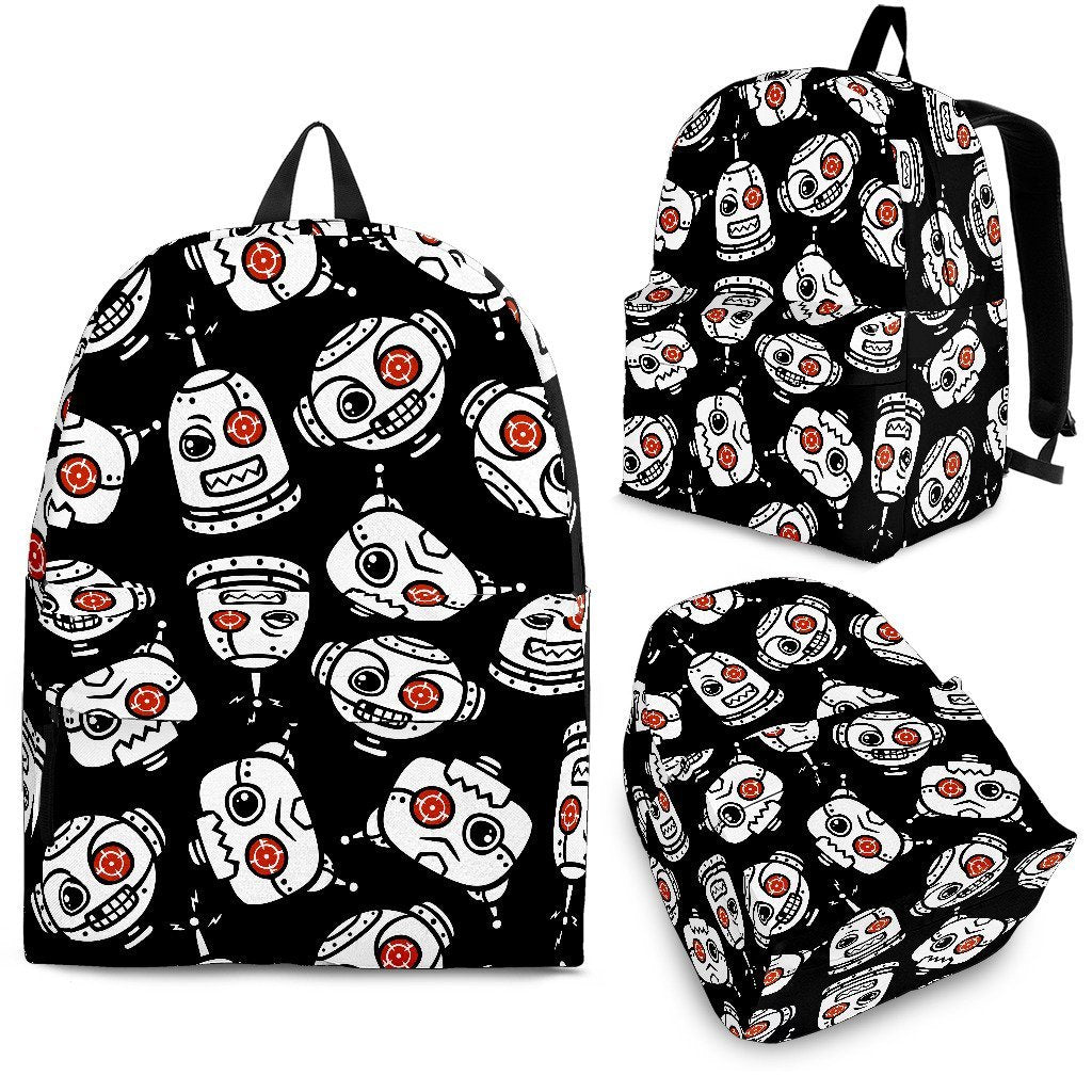 Cyborg Robot Print Pattern Premium Backpack-grizzshop