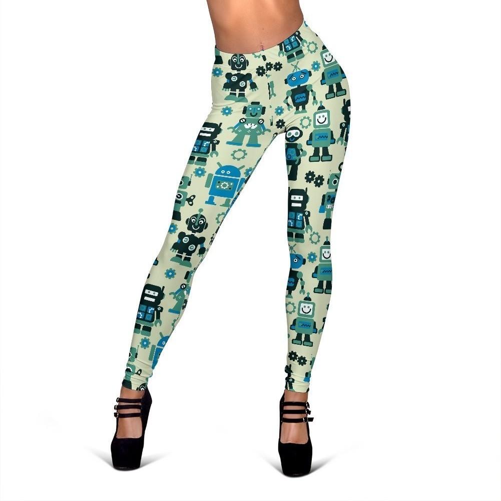 Cyborg Robot Print Pattern Women Leggings-grizzshop