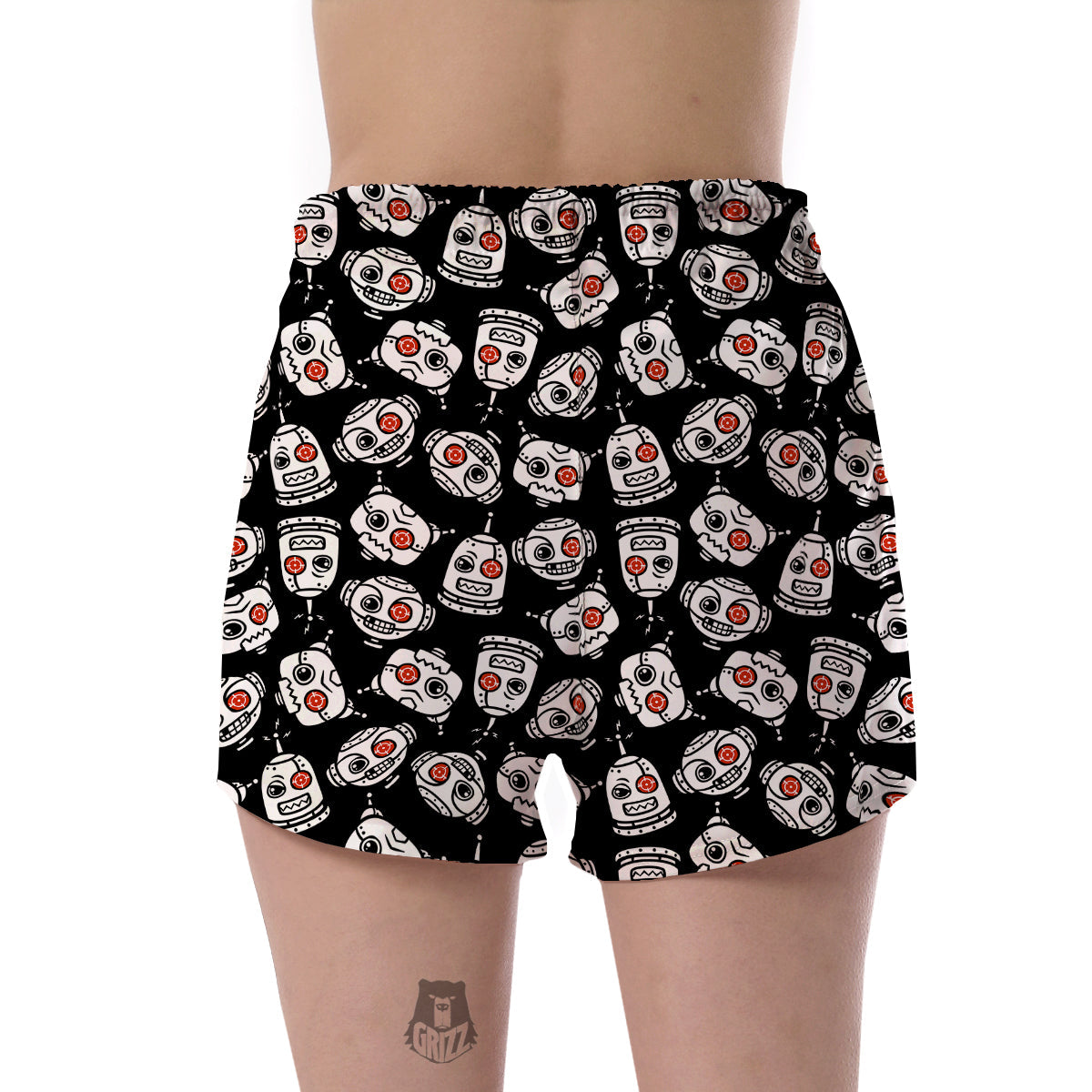 Cyborg Robot Print Pattern Women's Shorts-grizzshop