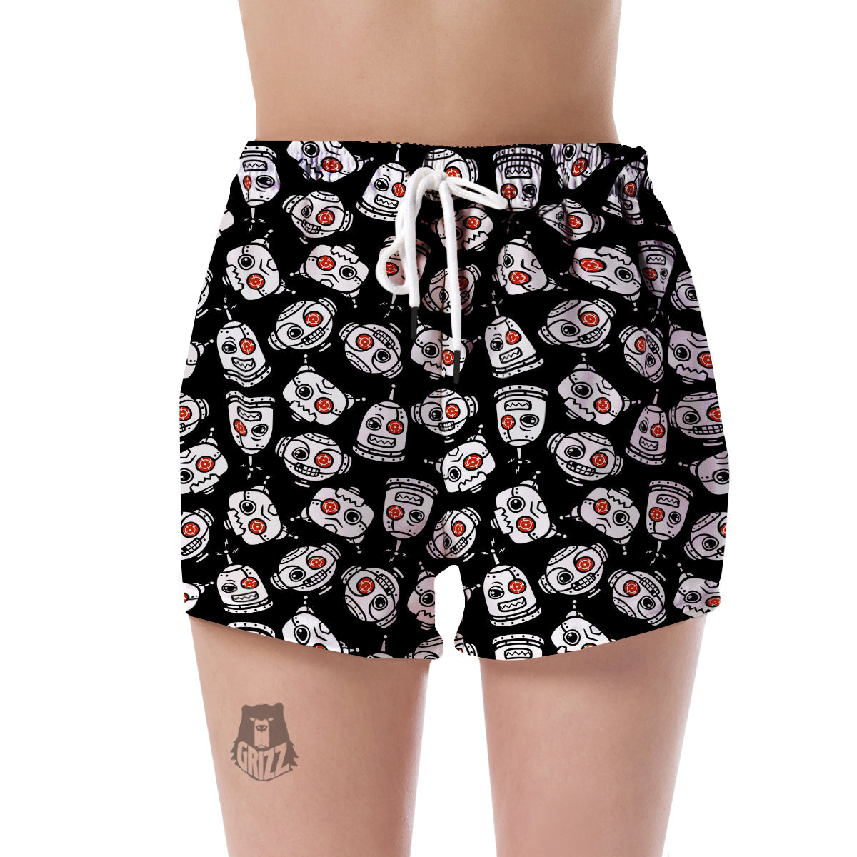 Cyborg Robot Print Pattern Women's Shorts-grizzshop