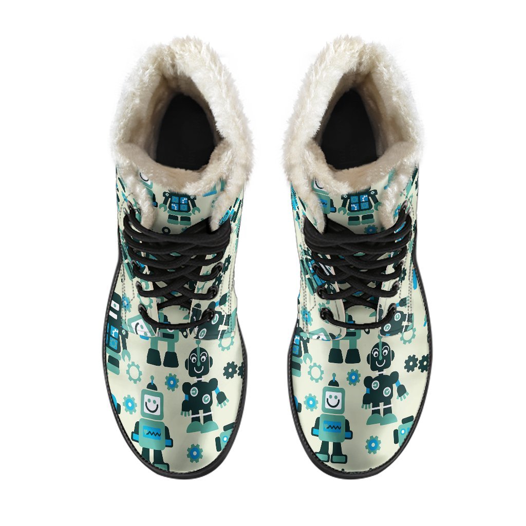 Cyborg Robot Pattern Print Comfy Winter Boots-grizzshop