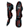 DNA Blue And Red Print Pattern Muay Thai Shin Guards-grizzshop