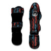 DNA Blue And Red Print Pattern Muay Thai Shin Guards-grizzshop