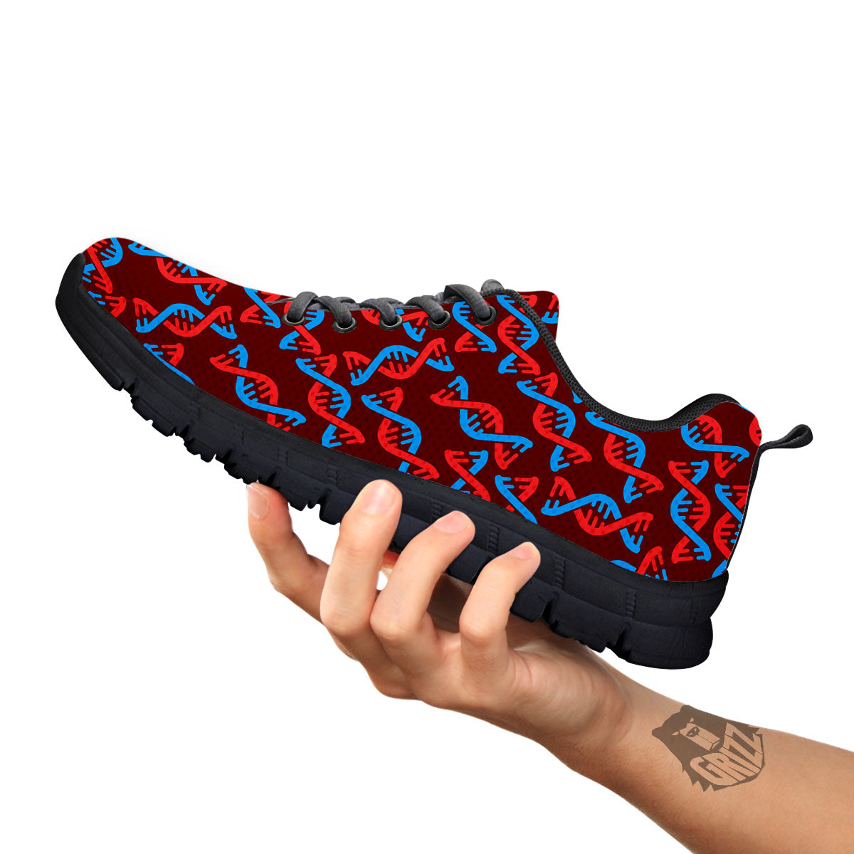 DNA Helix Print Pattern Black Sneaker-grizzshop