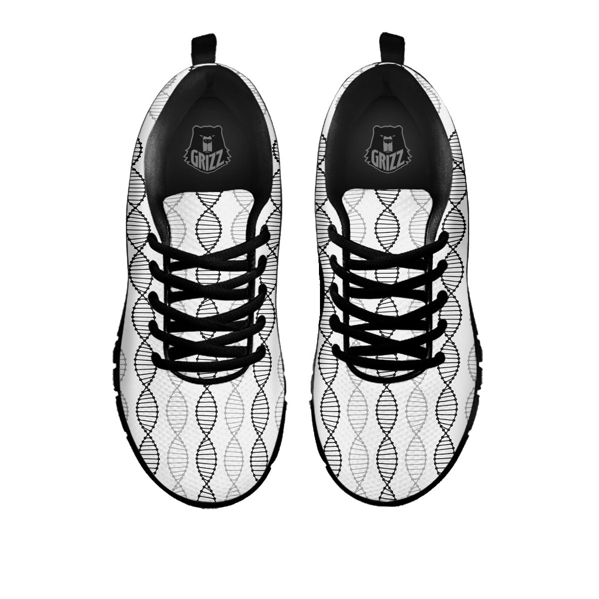 DNA Strands Print Pattern Black Sneaker-grizzshop