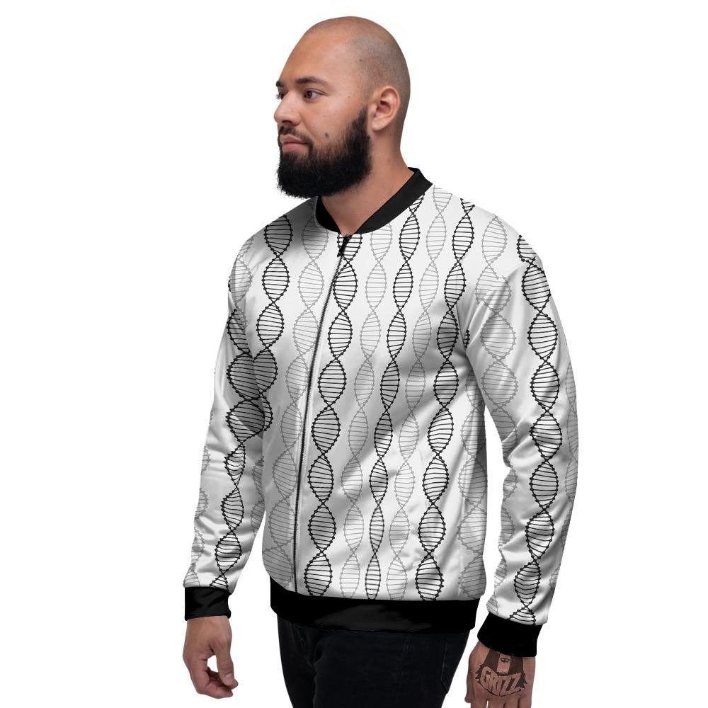 DNA Strands Print Pattern Men's Bomber Jacket-grizzshop
