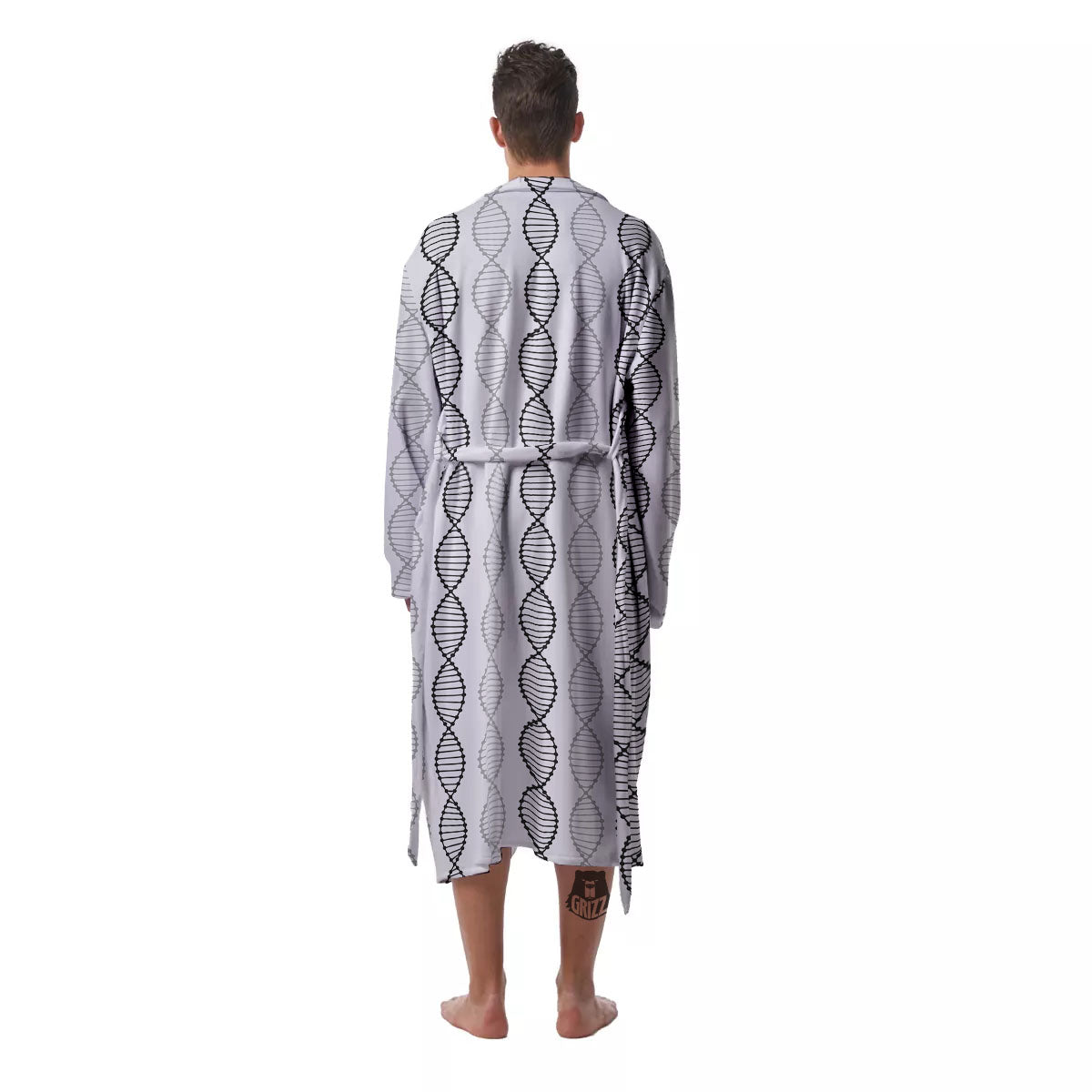 DNA Strands Print Pattern Men's Robe-grizzshop