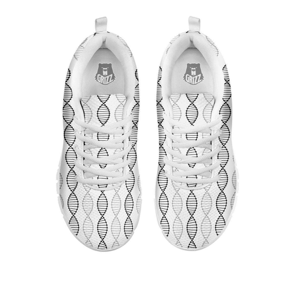 DNA Strands Print Pattern White Sneaker-grizzshop