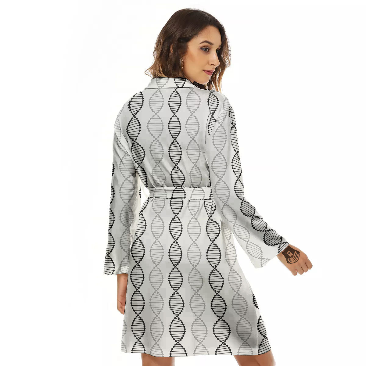 DNA Strands Print Pattern Women's Robe-grizzshop