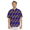 DNA Yellow And White Print Pattern Men's Short Sleeve Shirts-grizzshop