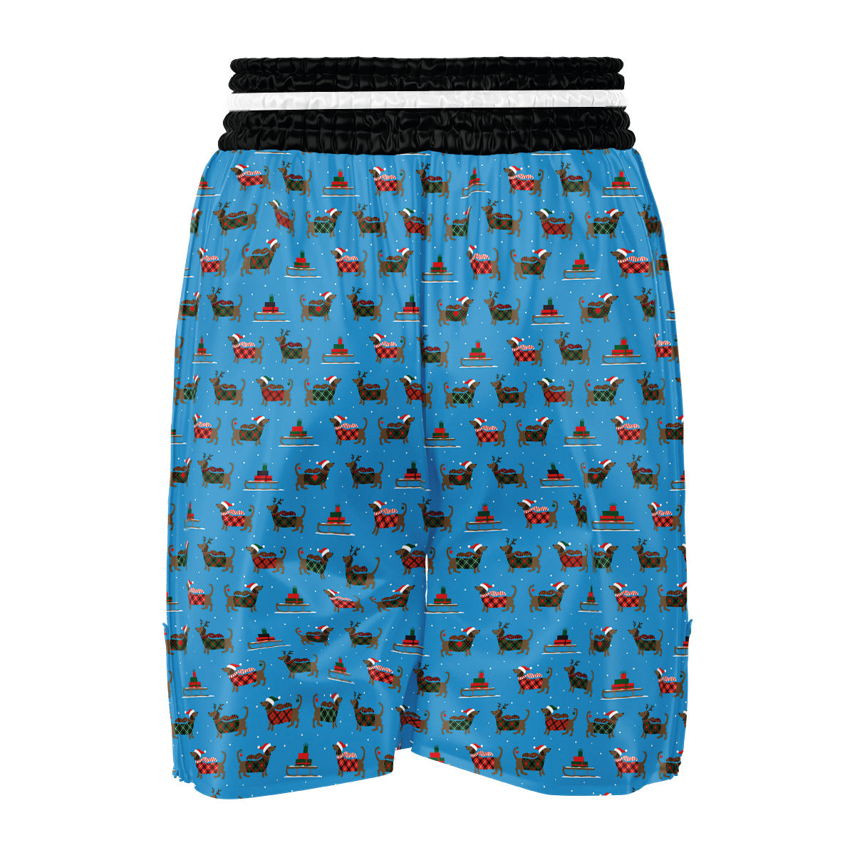 Dachshund Christmas Santa Print Boxing Shorts-grizzshop
