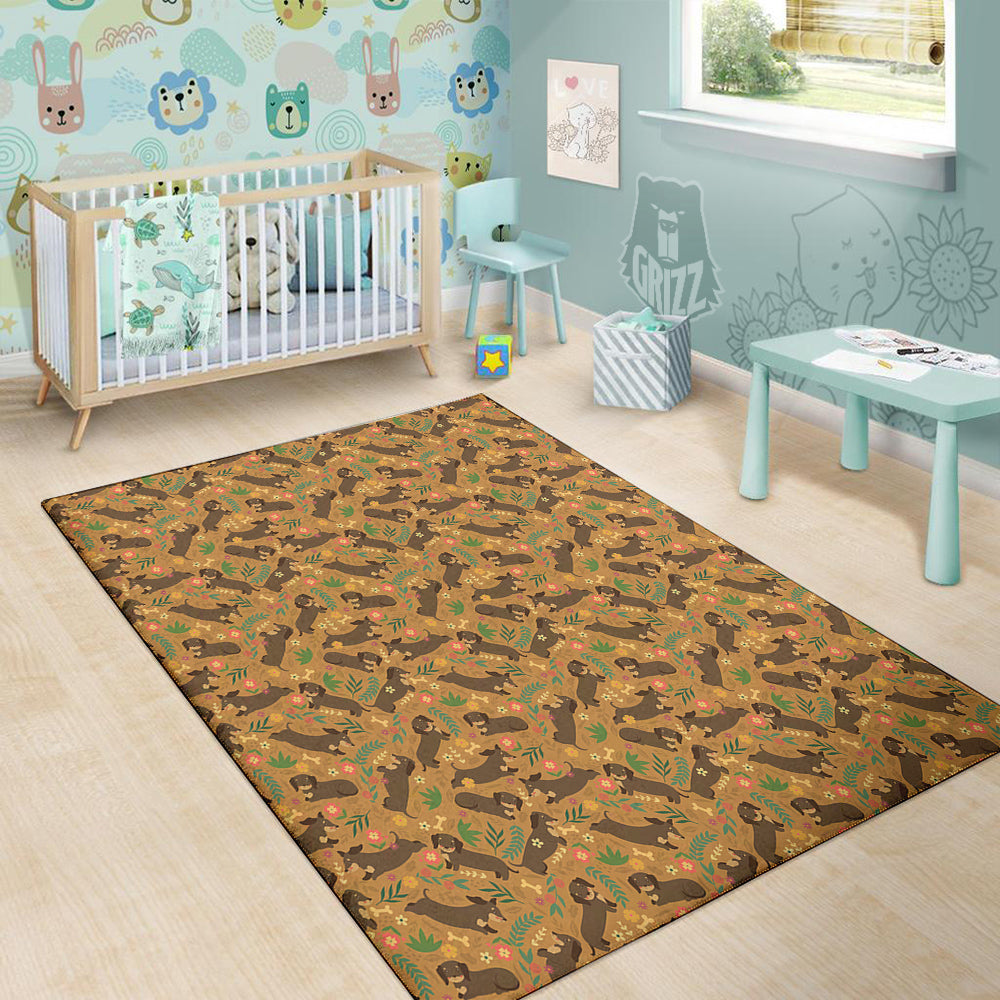 Dachshund Cute Print Pattern Floor Mat-grizzshop