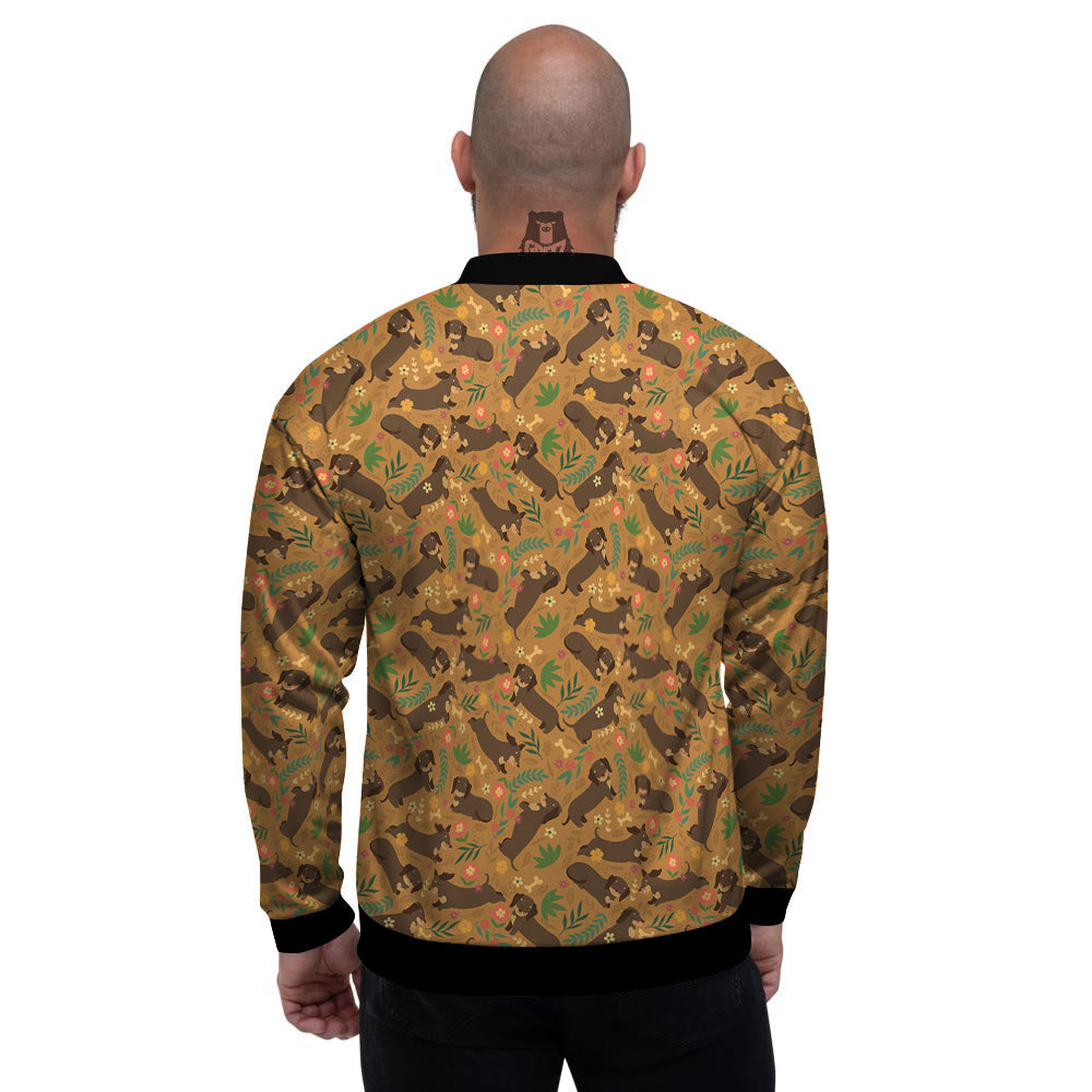 Dachshund Cute Print Pattern Men's Bomber Jacket-grizzshop