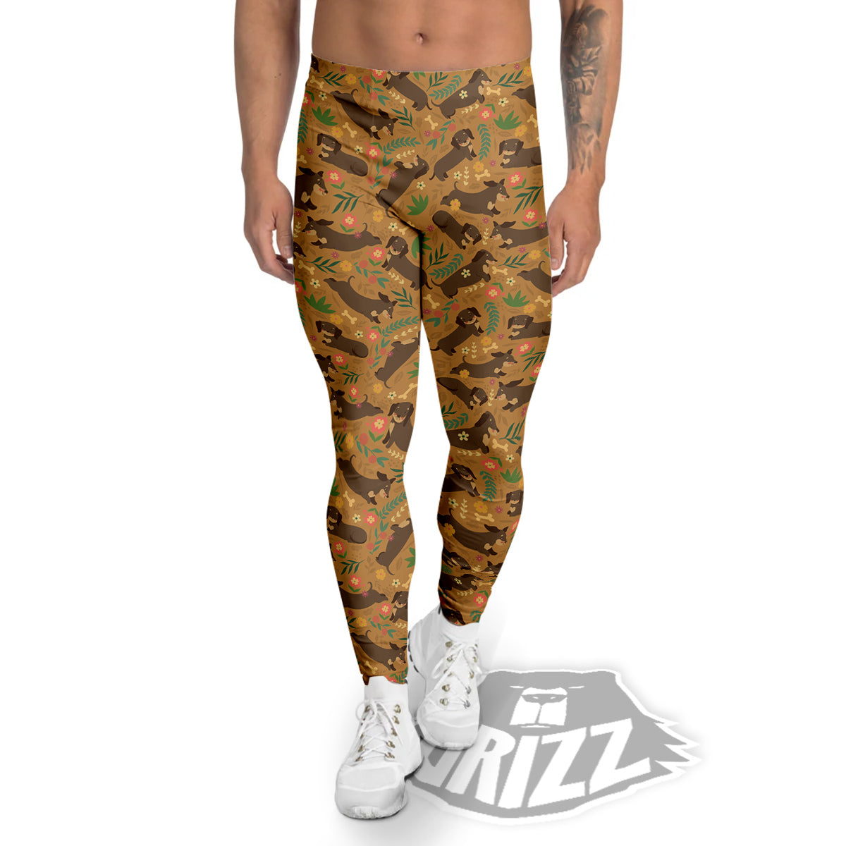 Dachshund Cute Print Pattern Men's Leggings-grizzshop