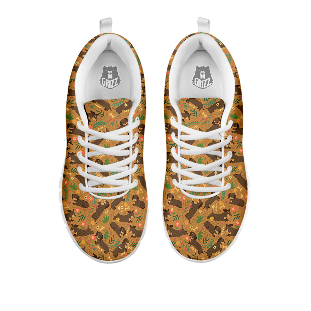 Dachshund Cute Print Pattern White Sneaker-grizzshop