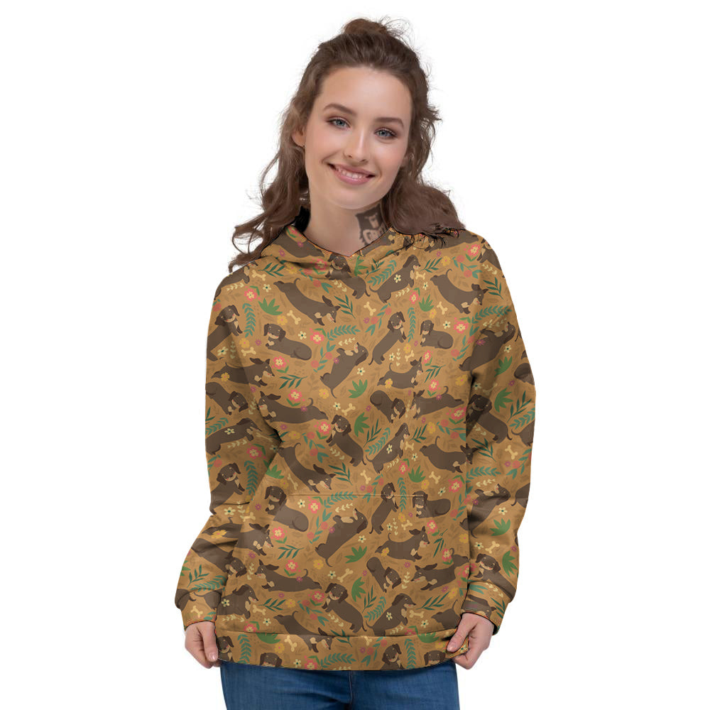 Dachshund Cute Print Pattern Women's Hoodie-grizzshop