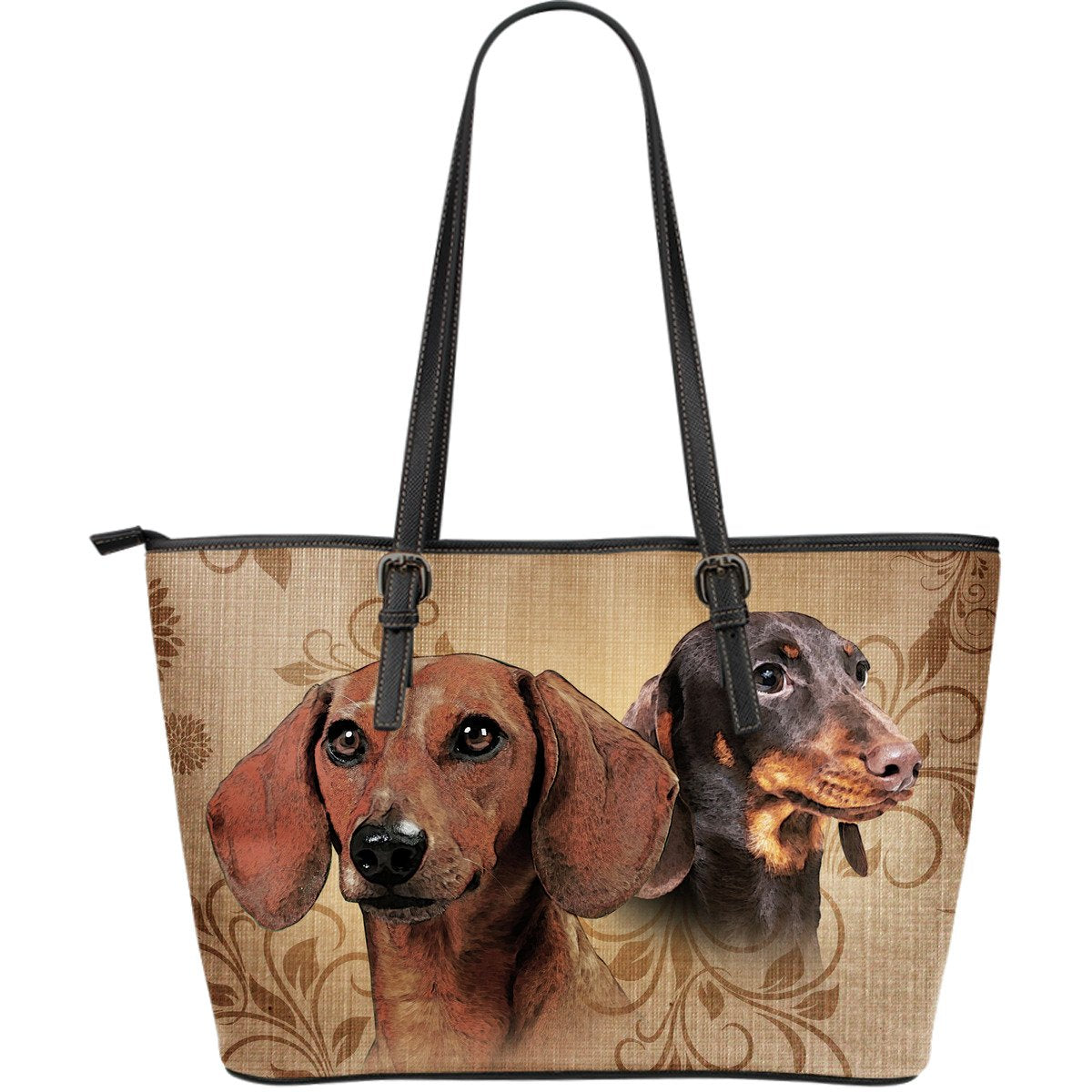 Dachshund Leather Tote Bag-grizzshop