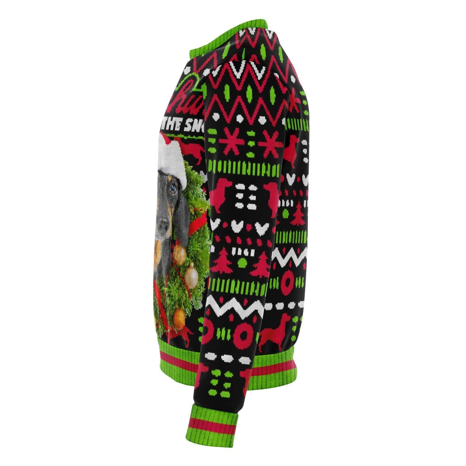 Dachshund Through The Snow Christmas Ugly Sweater-grizzshop