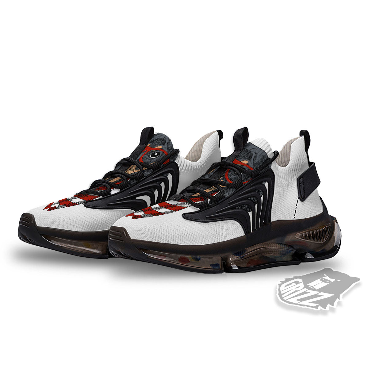 Dachshund Wearing Red Sunglasses Print Black Gym Shoes-grizzshop