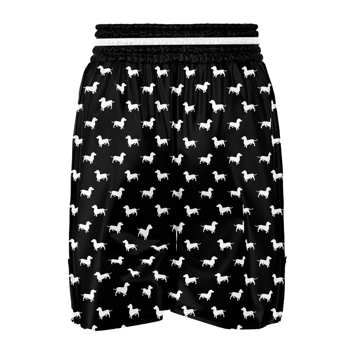 Dachshund White And Black Print Pattern Boxing Shorts-grizzshop
