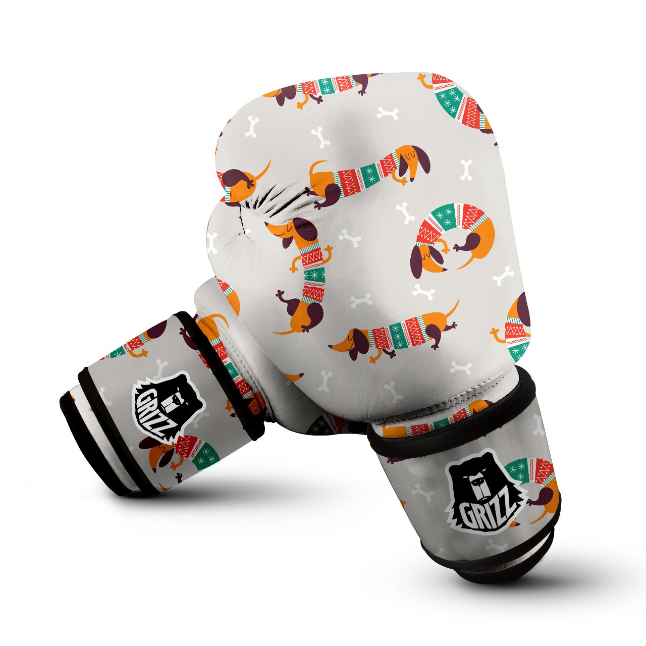 Dachshund Xmas Print Pattern Boxing Gloves-grizzshop
