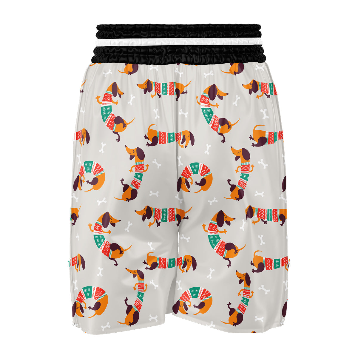 Dachshund Xmas Print Pattern Boxing Shorts-grizzshop