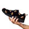 Daisy Floral Polka Dot Print Pattern Black Sneaker-grizzshop