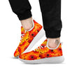 Daisy Orange Flower Print White Athletic Shoes-grizzshop