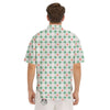 Daisy Tartan Green Print Pattern Men's Short Sleeve Shirts-grizzshop