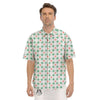 Daisy Tartan Green Print Pattern Men's Short Sleeve Shirts-grizzshop